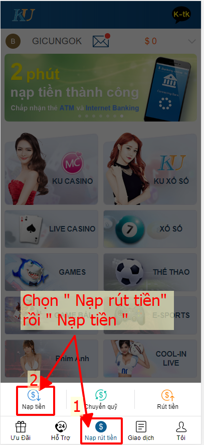 Huong dan chi tiet cac hinh thuc nap tien KU CASINO-1