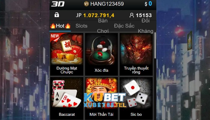 Các trò chơi 3D game nổi tiếng tại sảnh Ku casino